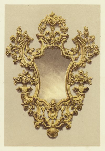 Piccola cornice per specchio, in legno intagliato e dorato da English School